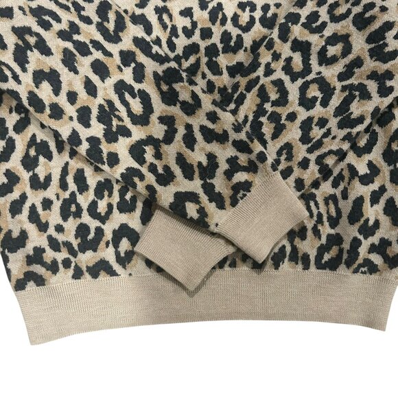 J.Crew Leopard Wool Crewneck Pullover Sweater, Medium - Picture 6 of 6